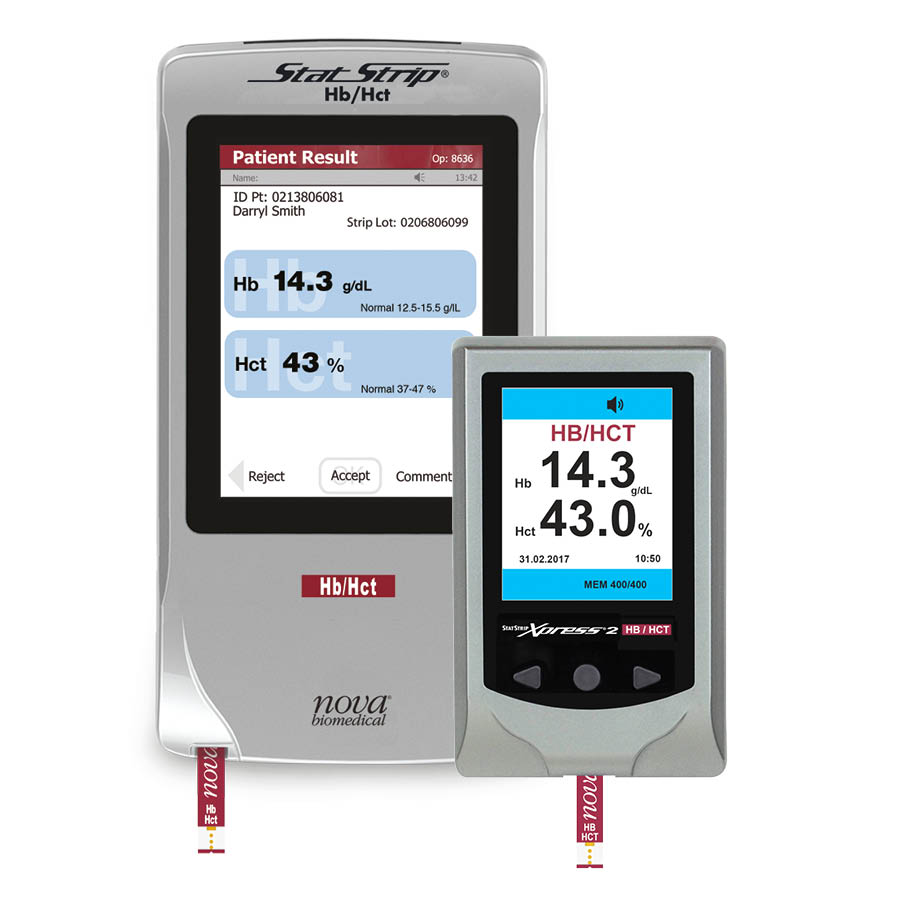 StatStrip® Connectivity und Xpress2 Hämoglobin und Hämatokrit Teststreifen-System für den Point-of-Care.